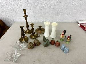 lot 142 image: Salt & Pepper Shakers & Candle Holders