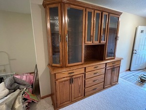 lot 38 image: Hand Built Oak China Closet