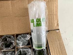 lot 174 image: NIB 36 Absolut Lime Shot Glasses
