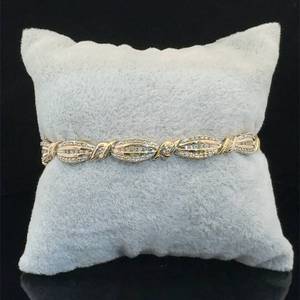 1.25 Carat Diamond Channel Ribbon Link Tennis Bracelet in Yellow Gold $2500 Retail VIDEO
