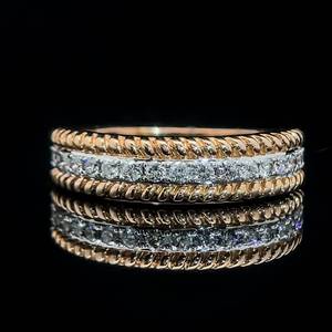 Designer Vera Wang 12 Carat Diamond Twisted Rope Ring in 14k Rose Gold $2150 Retail VIDEO