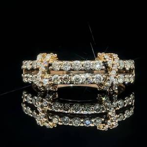 Designer Le Vian Fancy 1.00 Carat Chocolate Brown Diamond Hugs X Double Row Ring in 14k Rose Gold $2640 Retail VIDEO
