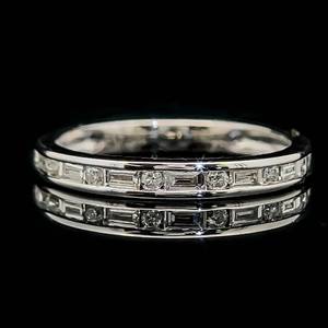 0.40 Carat Diamond Round & Baguette Channel Ring in 14k White Gold $1740 Retail VIDEO
