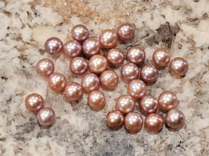 31.21 Carats of Loose Edison Pearls 5.25 - 5.5mm - Amazing Pinkish, Lavender, Golden Multi-Colored