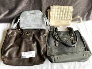 lot 44 image: Lot of 4 Various Leather Handbags Purses