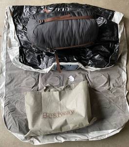 lot 14 image: Camping Lot XL Winter Sleeping Bag and Twin Inflatable Mattress