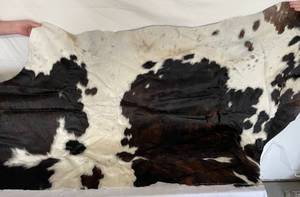 lot 5 image: Spotted Black and White Taxidermy Cow Hide 76 x 40