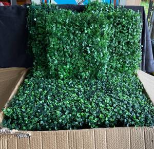 lot 55 image: Large Box of Artificial Shrub Wall Panels