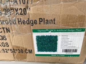 lot 56 image: Large Box of Artificial Shrub Wall Panels.