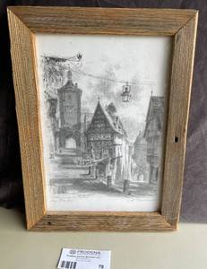 lot 78 image: Horst Rosemann Signed Sketch of Plonlein in Rothenburg ob der Tauber-Bavaria, Germany.