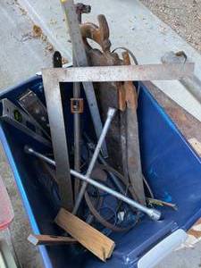 lot 169 image: Lot of Various Hand Tools, Grass Seeder, Levels, Saws and More 