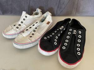 lot 97 image: &nbspConverse and Blowfish Womens Slip on Shoes Size 7.5.