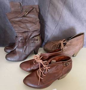 lot 100 image: Lot of 3 Womens Fashion Boots Size 8