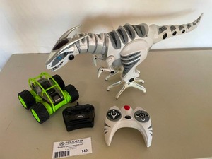 lot 140 image: WowWee RoboRapter Remote Control Dinosaur and RC Car Both Work