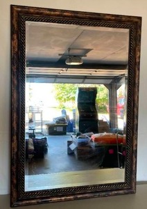 lot 144 image: Large Wall Hanging Mirror with Bronze Frame