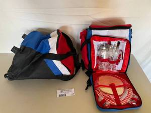 lot 149 image: Cooler and Backpack with Picnic Supplies