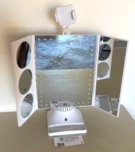 lot 9 image: Bluetooth LED Makeup Mirror with Phone Attachment & Speaker