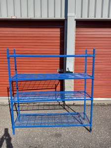 BLUE 4 SHELF STORAGE RACK