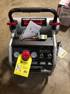 Husky 4.5 Gal. Portable Electric-Powered Silent Air Compressor Customer Returns See Pictures