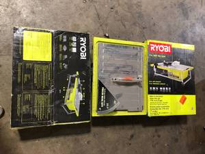 Lot of 3 RYOBI 4.8 -Amps 7 in. Blade Corded Tabletop Wet Tile Saw   Customer Returns See Pictures