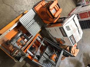 Lot of Assorted Ridgid Power Tools and Hardware For Parts Customer Returns See Pictures