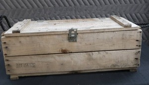 lot 18 image: VINTAGE WOODEN BOX WITH ROPE HANDLES