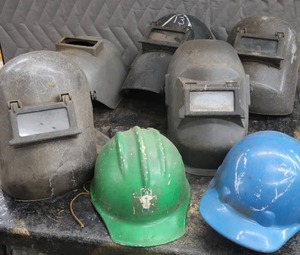 lot 83 image: HARD HATS AND  WELDING HELMETS
