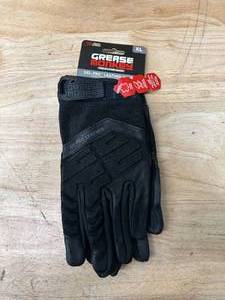 lot 33 image: GREASE MONKEY GEL-PRO Leather Hybrid Gloves- Black- Size XL