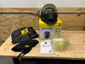 lot 17 image: ESAB Sentinel A60 Welding Helmet, Black Low-Profile Design, High Impact Resistance Nylon, Large Viewing Area 4.65 in x 2.80 in