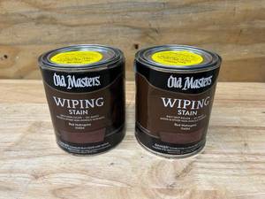 lot 107 image: OLD MASTERS Lot of 2 Cans (one quart each) of- Wiping Stain- Red Mahogany 11404