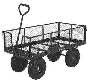 lot 49 image: STRONGWAY Steel Jumbo Garden Wagon  1400-Lb. Capacity, 50in.L x 24.1in.W x 26.75in.H