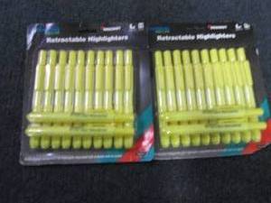 lot 8 image: 2-SKILCRAFT Retractable Highlighter...