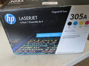 lot 40 image: HP 305A, (CE305A-Q) 4-Pack BlackCy...