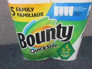 lot 58 image: 6- 2pks Bounty Quick Size plus misc...