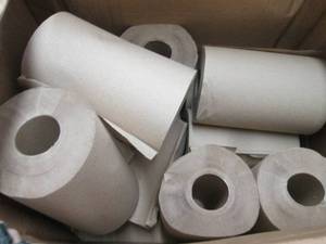 lot 87 image: Box of Brown Roll Towels...