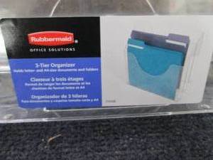 lot 207 image: Case of 4 Rubbermaid 3 Tier Organiz...