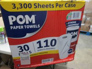 lot 226 image: Case of 30 Rolls Pom Paper Towels 1...