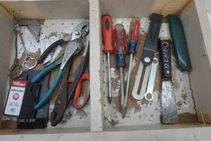 Tool set in wooden box