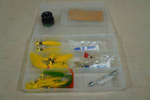 Tackle Box Insert with Tackle and Reel Oil