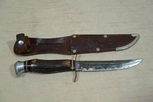 Vintage Germany Antler Handle Knife and Sheath