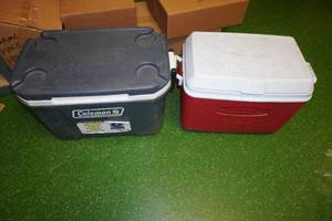 2 Large Coolers -Rubbermaid & Coleman