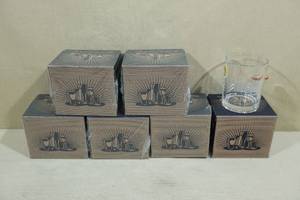 6 Lucky Shot Whiskey Glasses with Embedded Bullet