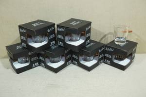 6 Lucky Shot 2oz Shot Glasses with Embedded Bullets