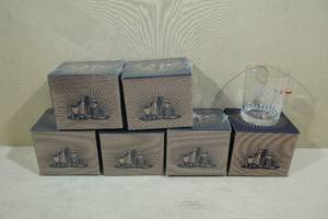 6 Lucky Shot Whiskey Glasses with Embedded Bullets
