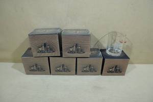 6 Lucky Shot Whiskey Glasses with Embedded Bullets