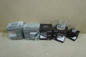 6 Lucky Shot Whiskey Glasses with Embedded Bullets and 2oz Shot Glass