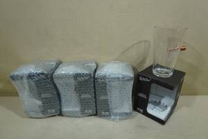4 Lucky Shot Pint Glasses with Embedded Bullets