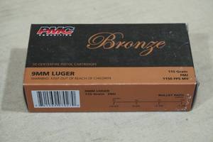 50 PMC Bronze 9mm Luger 115 Gr FMJ Ammo