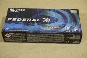20 Federal Power Shok .30-30 Win 170 Gr JSP RN Ammo