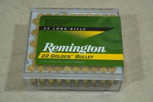 100 Remington Golden Bullet .22 LR Plated RN Ammo